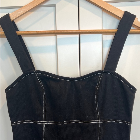 🍎NWT Cider Black Mini Dress with White Stitching XXS - Picture 4 of 8